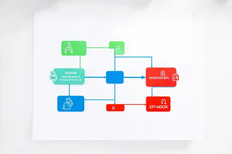 Diagrama de fluxo mostrando o conceito de texto para prospecção de clientes, com setas conectando caixas de texto e ícones de cliente.