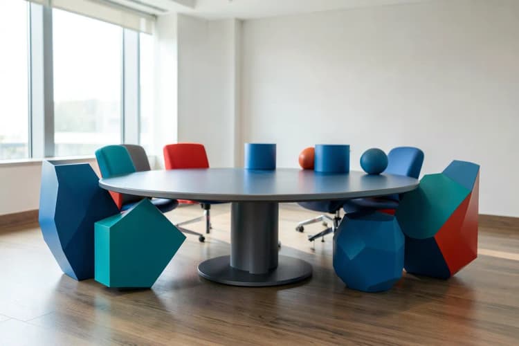 Equipe de vendas reunida em volta de uma mesa discutindo estratégias.